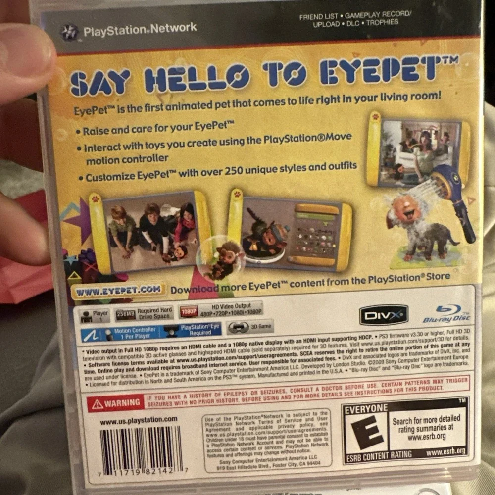 EyePet Sony PlayStation 3 PS3 2010 Simulation Game E-Everyone 0711719821427